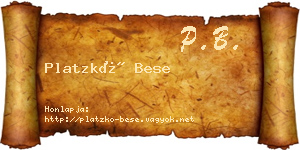 Platzkó Bese névjegykártya